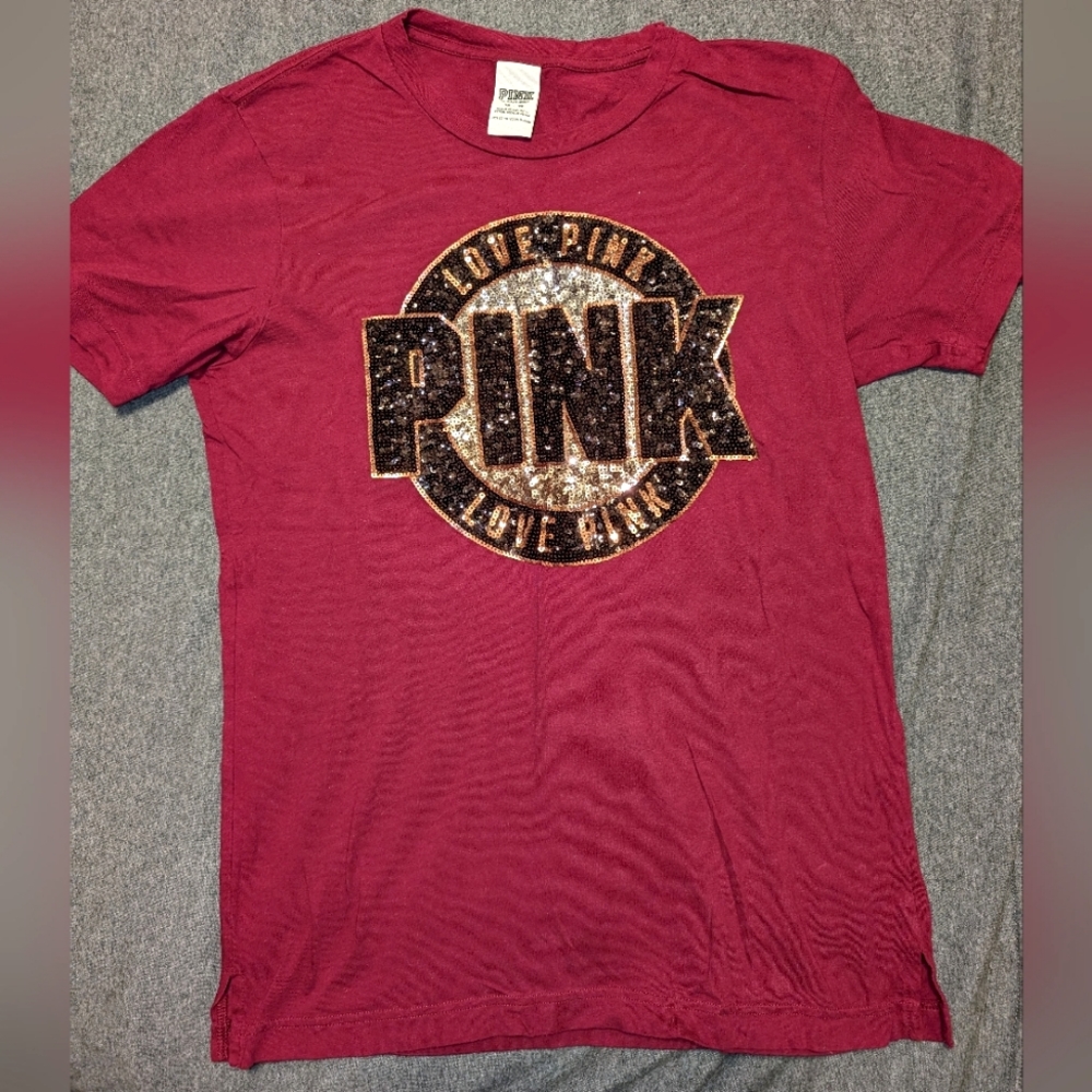PINK Victoria's Secret Campus Tee *BLING* (Size XS)
